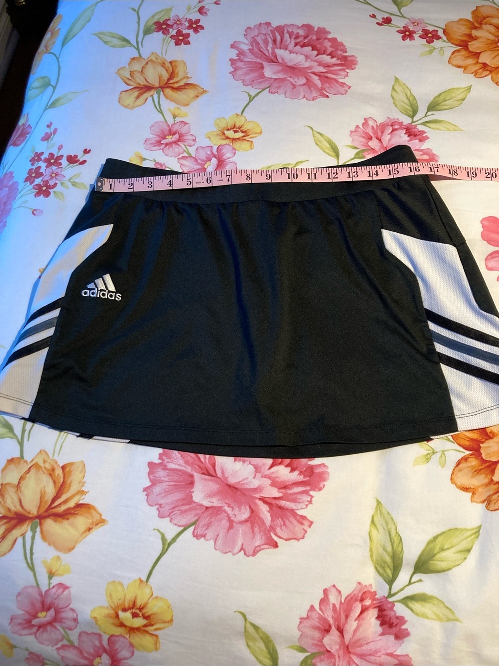 adidas Black and White Athletic Skirt with Side Stripes